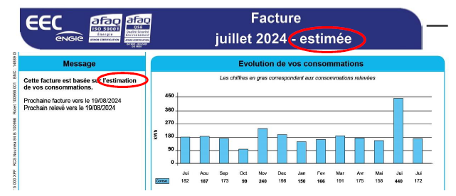 facture estimée